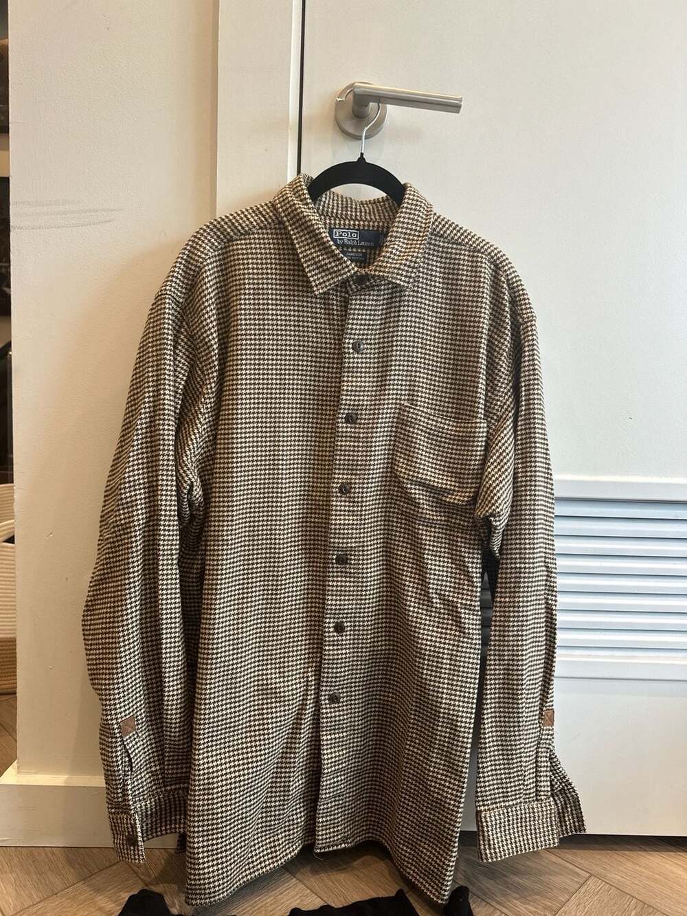 Vintage Polo Ralph Lauren Jameson Houndstooth Flannel Button Down Shirt XL